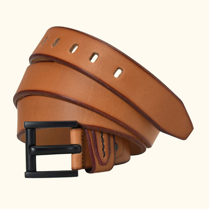 Arion Elite Men's Full Grain Smooth Finish Leather Belt Hero  Camel Tan