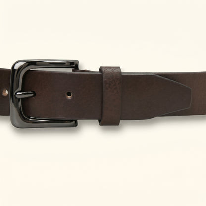 Barrett Men's Full Grain Milled Leather Belt Buckle Chocolate Brown