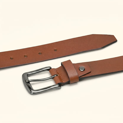 Barrett Men's Full Grain Milled Leather Belt Flat Lay Tan
