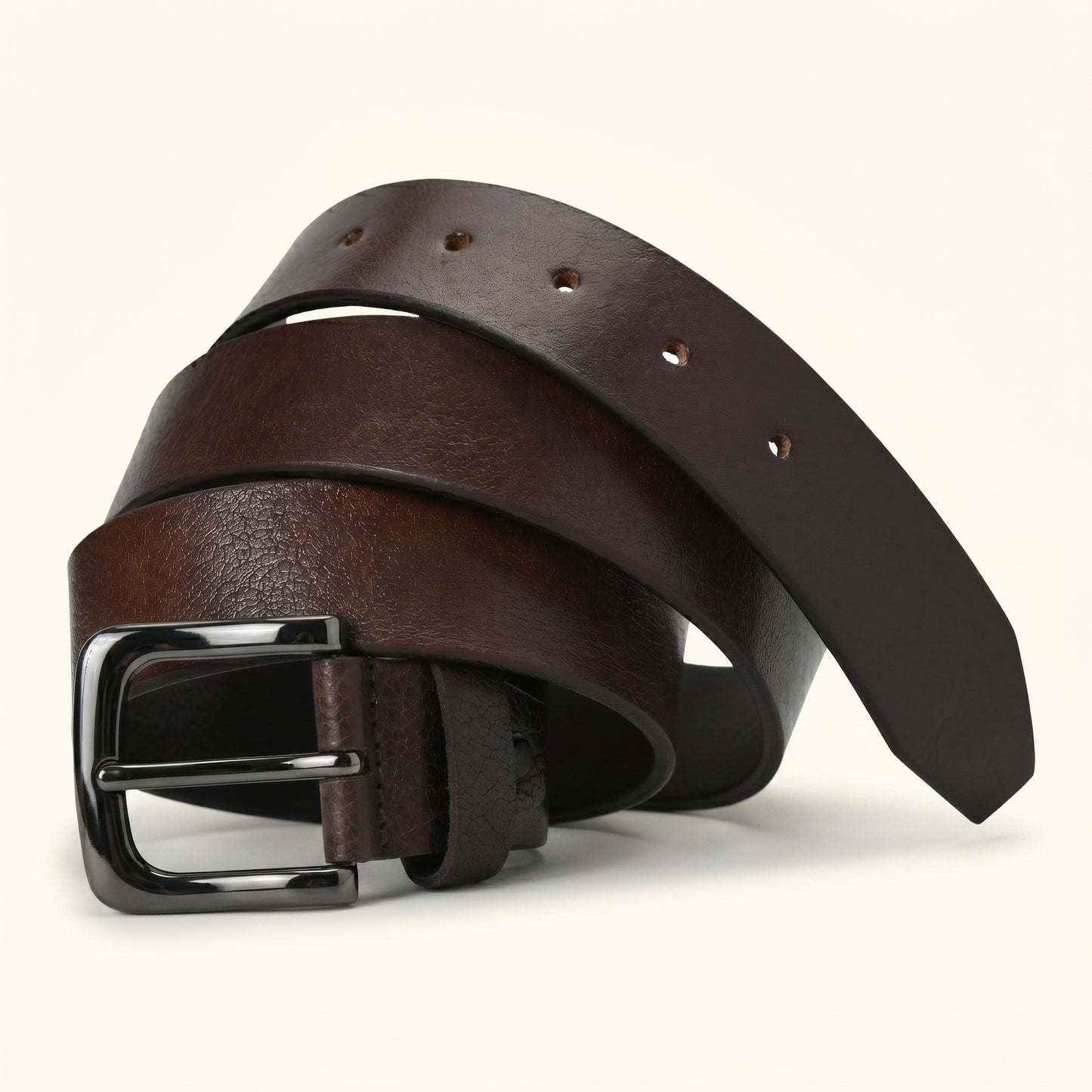 Barrett Men's Full Grain Milled Leather Belt Hero Chocolate Brown