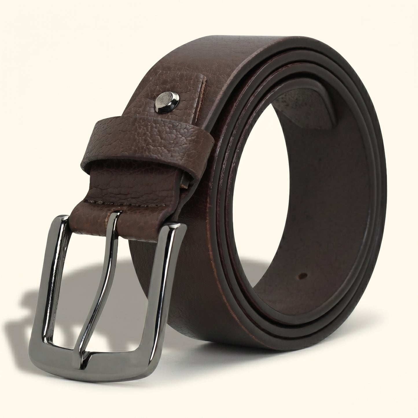 Barrett Men's Full Grain Milled Leather Belt Roll Chocolate Brown