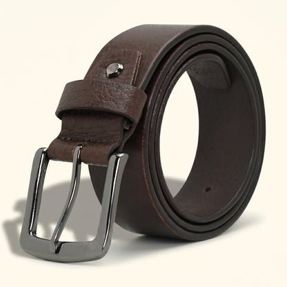 Barrett Men's Full Grain Milled Leather Belt Roll Chocolate Brown