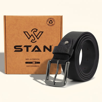 Barrett Men's Full Grain Milled Leather Belt With Box Black