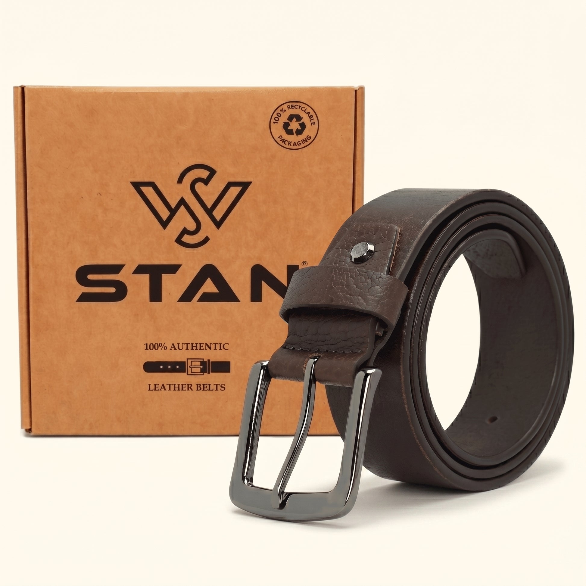 Barrett Men's Full Grain Milled Leather Belt With Box Chocolate Brown