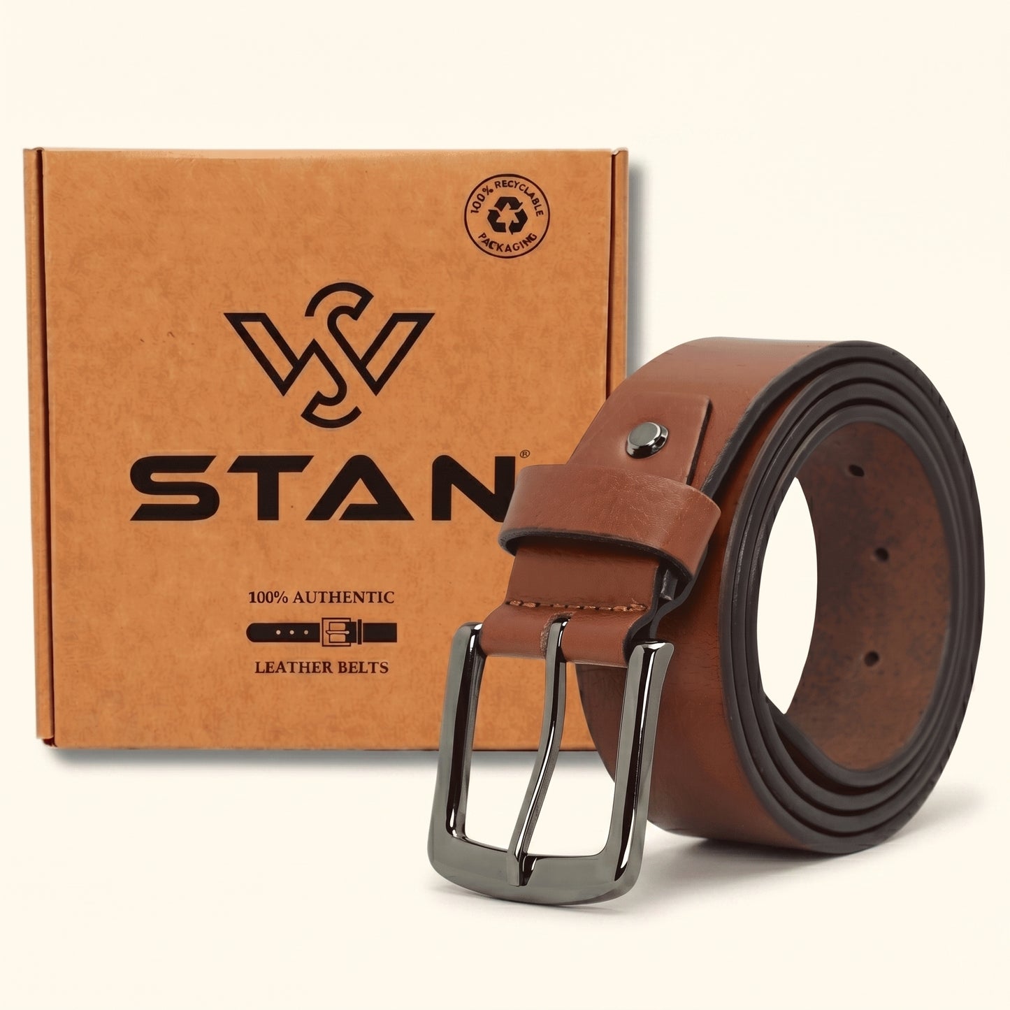 Barrett Men's Full Grain Milled Leather Belt With Box Tan