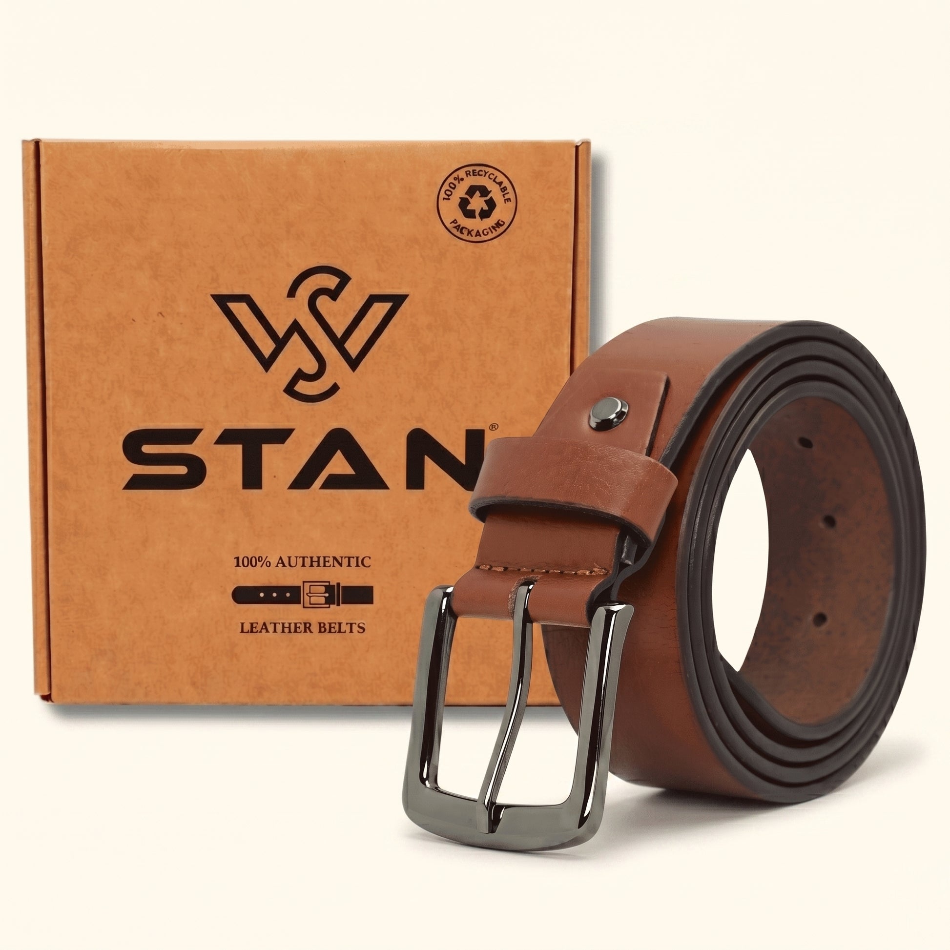 Barrett Men's Full Grain Milled Leather Belt With Box Tan