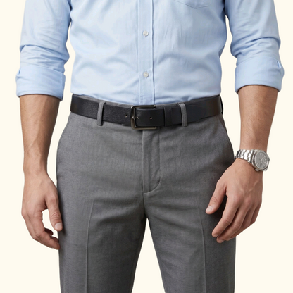 Barrett Men's Full Grain Milled Leather Belt with model Black