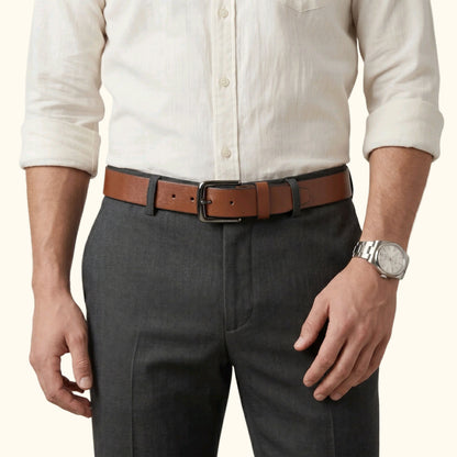 Barrett Men's Full Grain Milled Leather Belt with model Tan