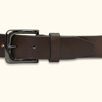 Barrett Mens Full Grain Milled Leather Belt Buckle Chocolate Brown