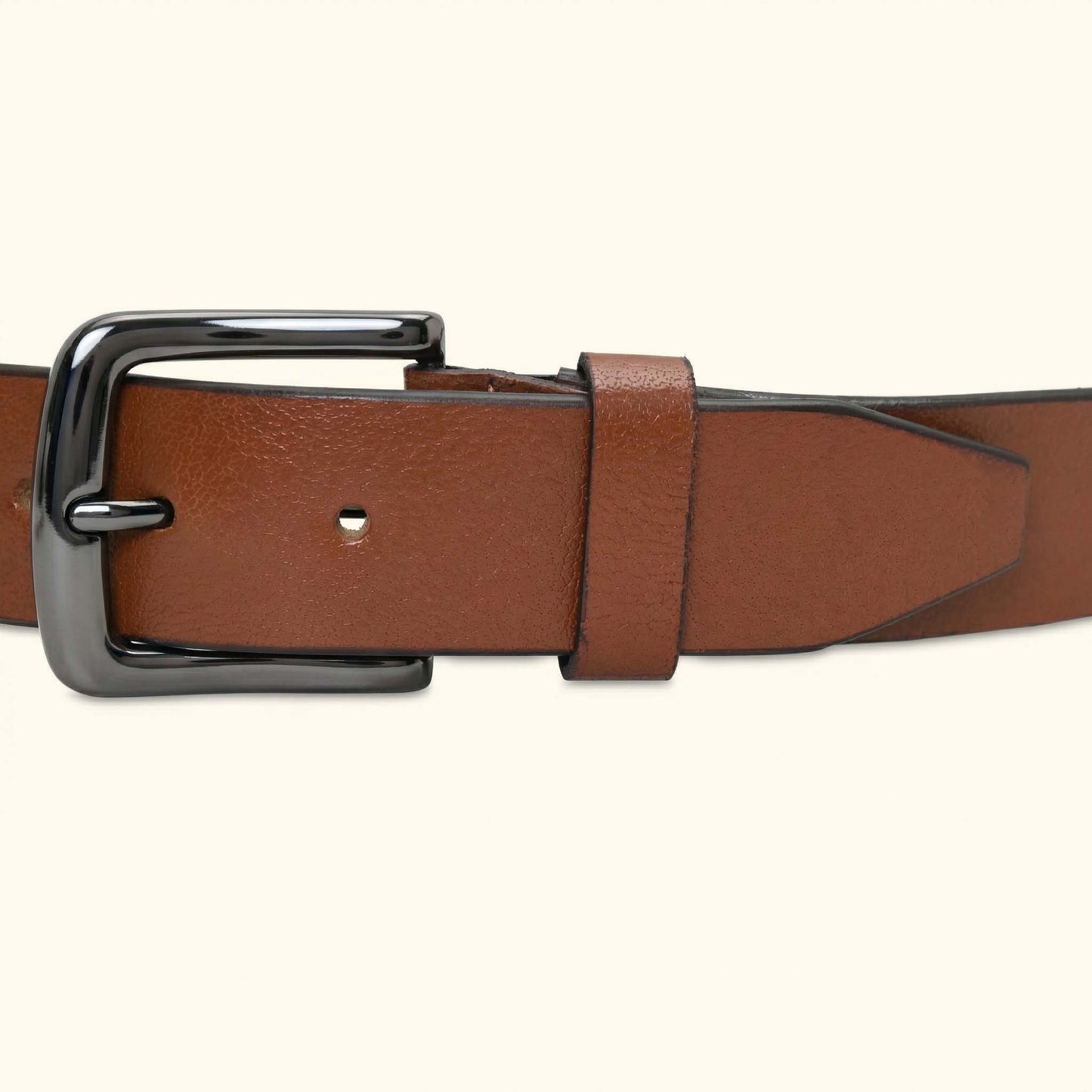 Barrett Mens Full Grain Milled Leather Belt Buckle Tan