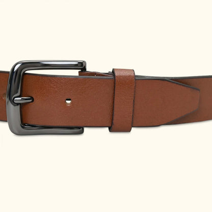 Barrett Mens Full Grain Milled Leather Belt Buckle Tan