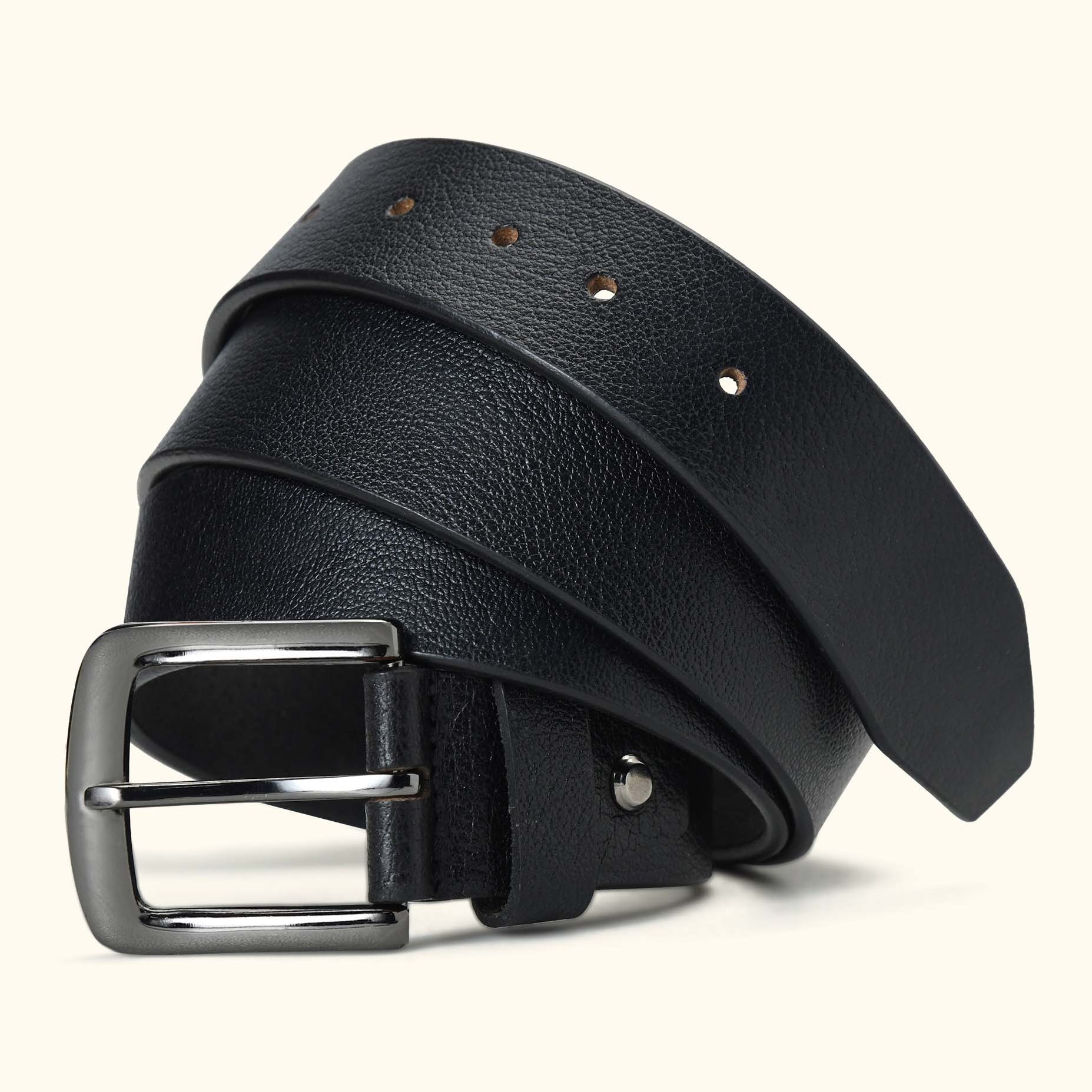 Barrett Mens Full Grain Milled Leather Belt Hero Black