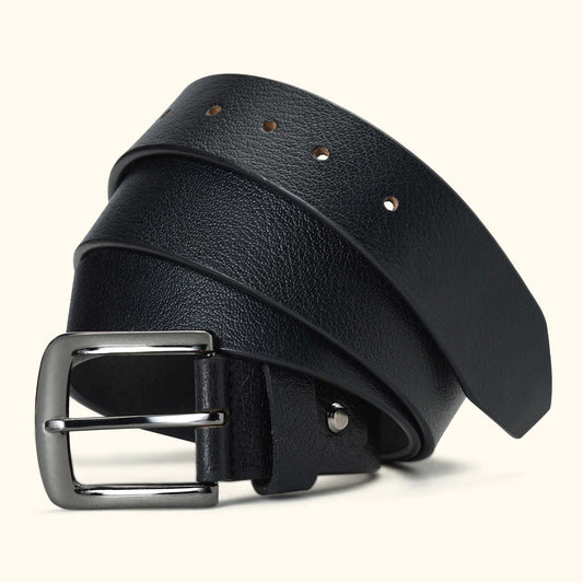 Barrett Mens Full Grain Milled Leather Belt Hero Black
