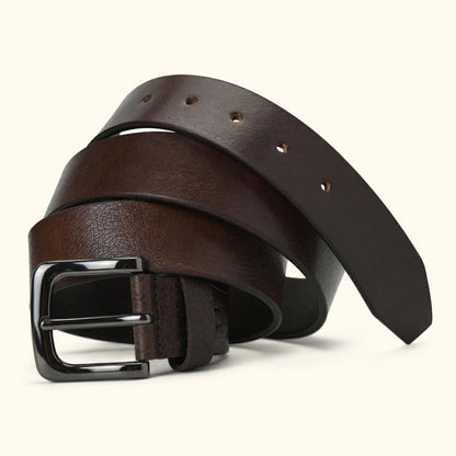 Barrett Mens Full Grain Milled Leather Belt Hero Chocolate Brown
