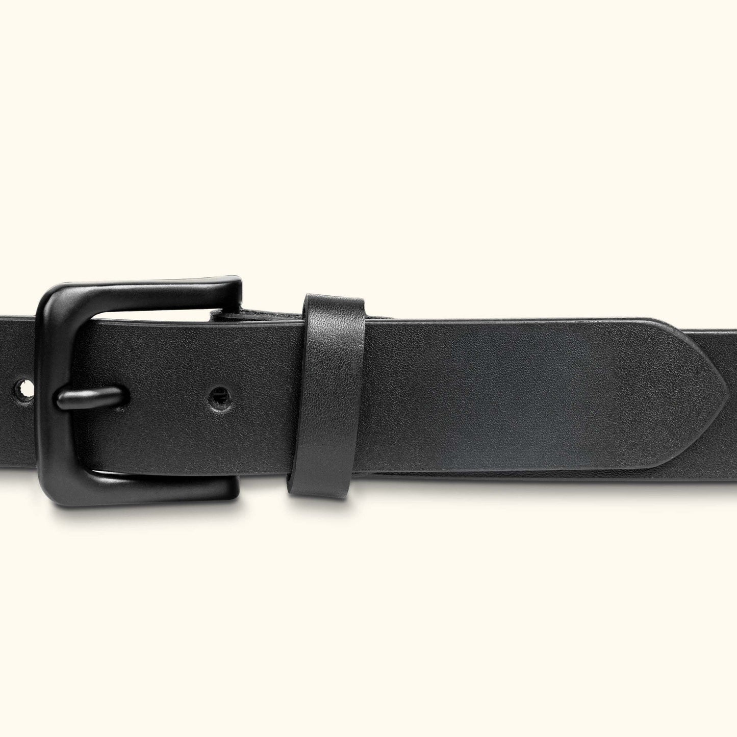 Corbin Matte Black Leather Belt for men Buckle Black