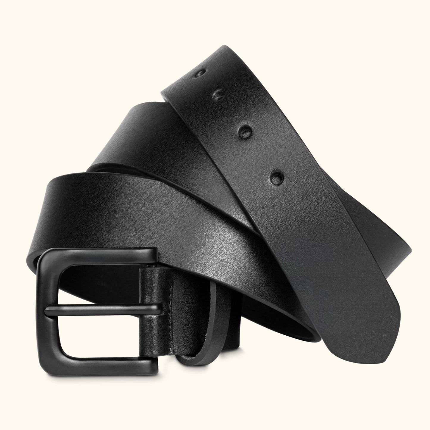 Corbin Matte Black Leather Belt for men Hero Black