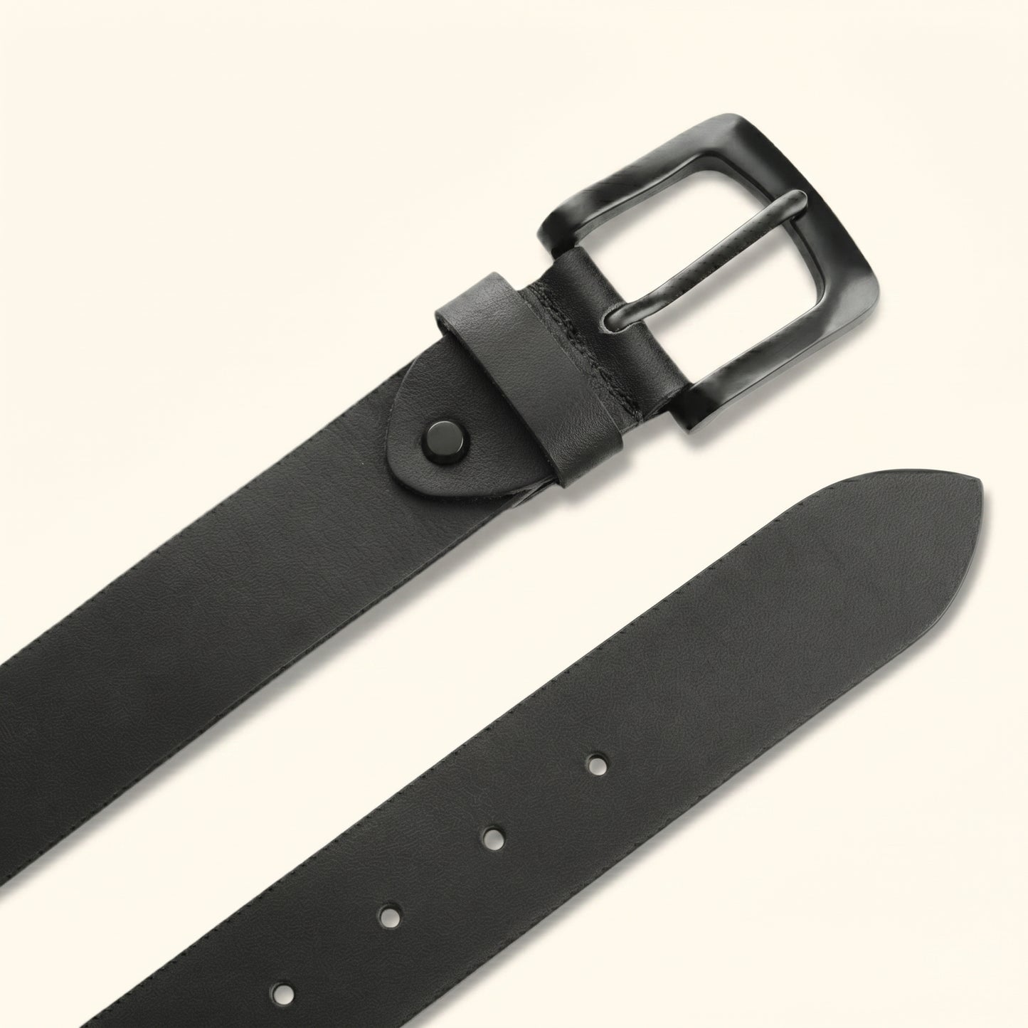 Corbin Men's Full Grain  Leather Belt Flat Lay Black