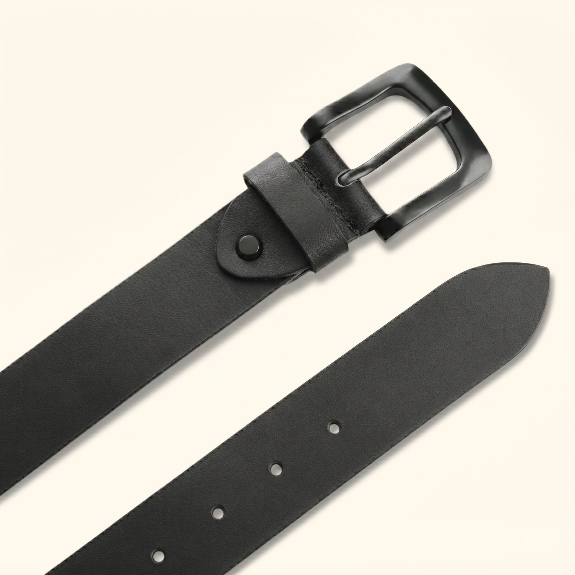Corbin Men's Full Grain  Leather Belt Flat Lay Black