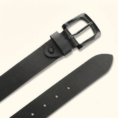 Corbin Men's Full Grain  Leather Belt Flat Lay Black