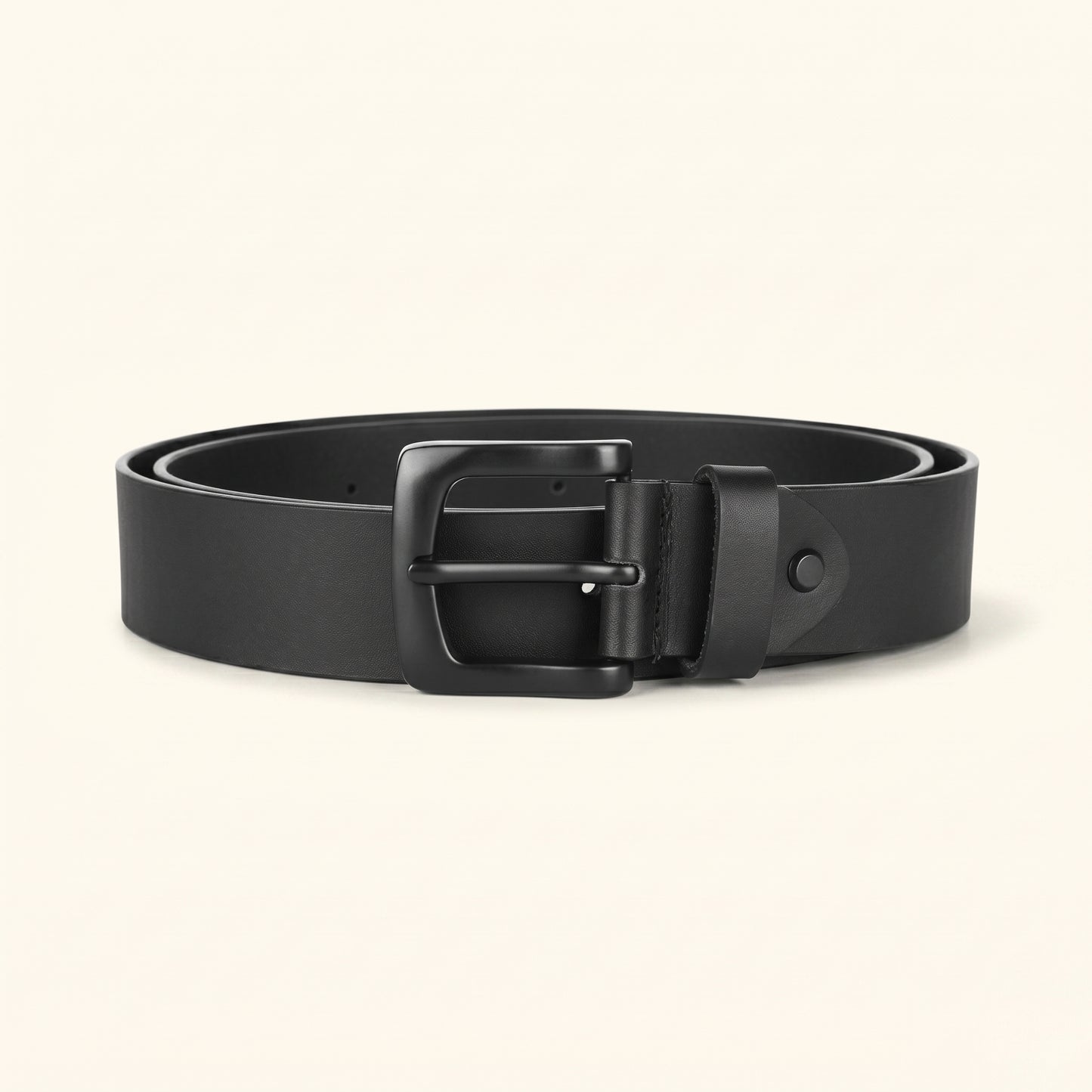 Corbin Men's Full Grain  Leather Belt Front Buckle Black