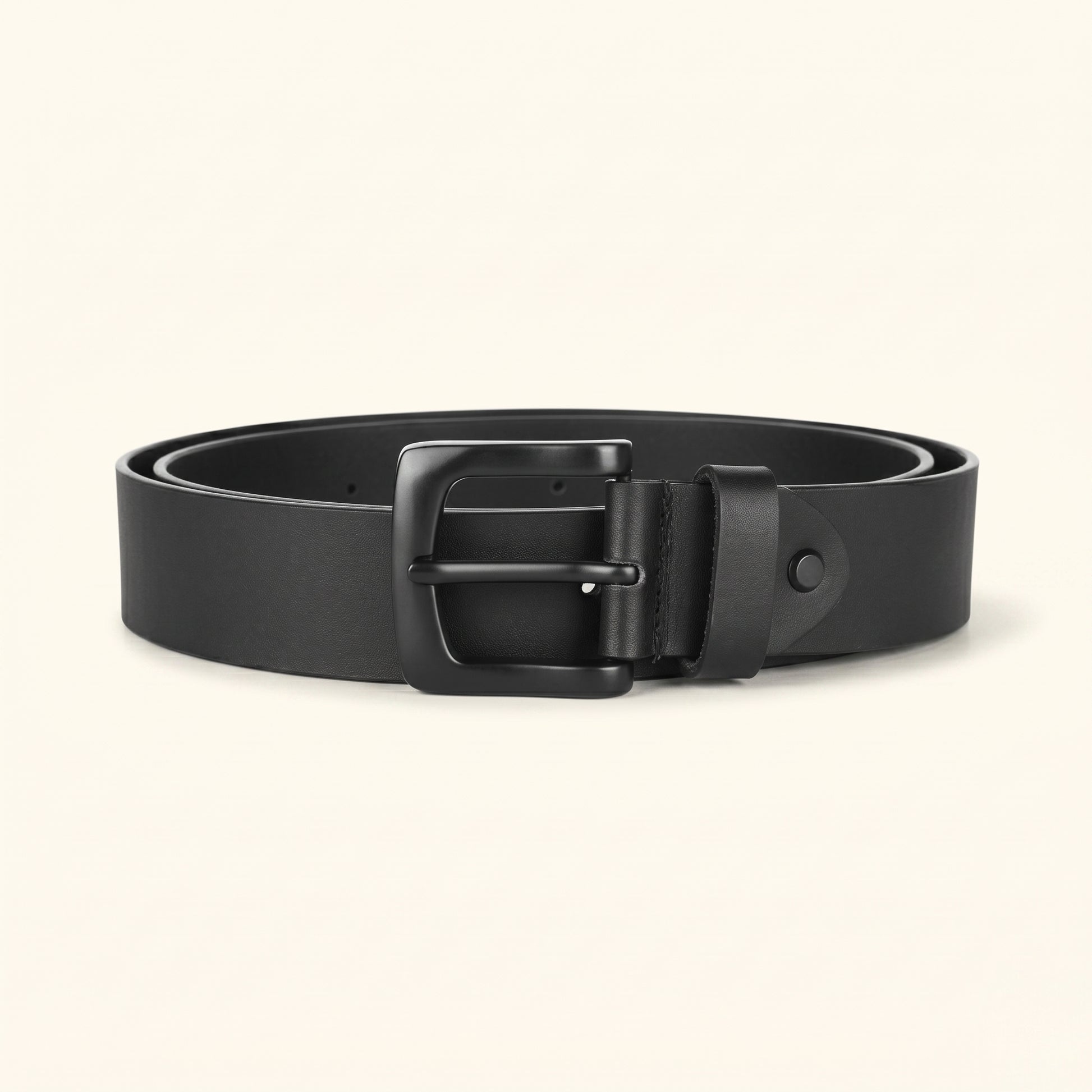Corbin Men's Full Grain  Leather Belt Front Buckle Black