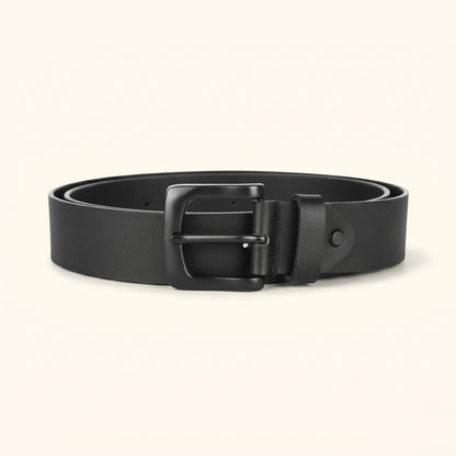 Corbin Men's Full Grain  Leather Belt Front Buckle Black