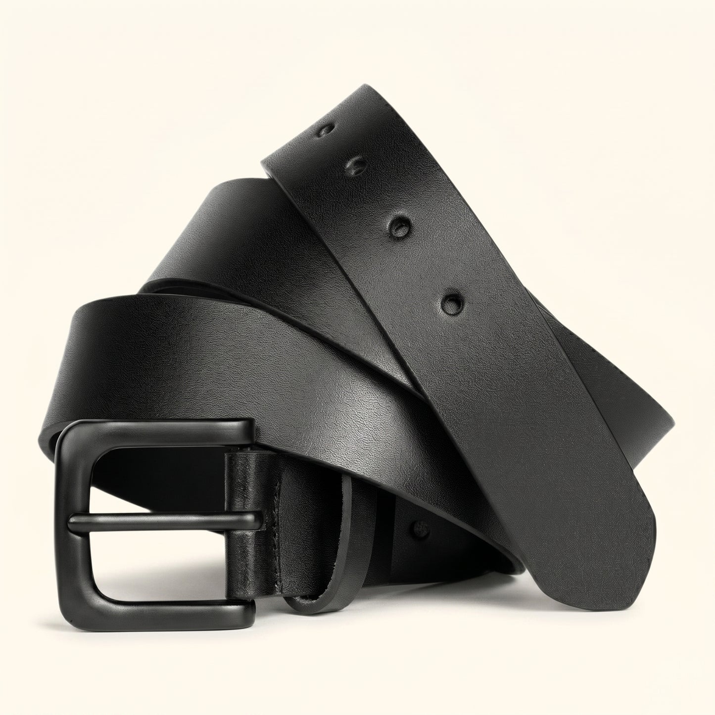Corbin Men's Full Grain  Leather Belt Front Hero Black