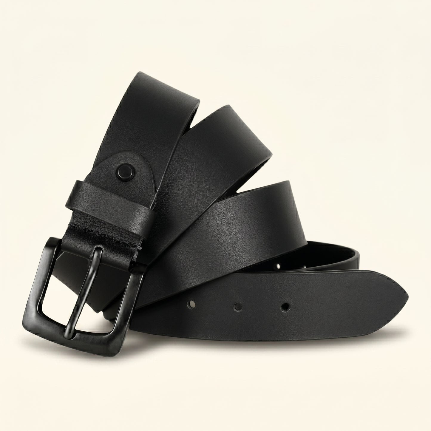 Corbin Men's Full Grain  Leather Belt full  Front Black