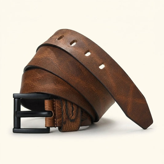 Hawke Elite Men's Full Grain Hand Finished Leather Belt Hero Saddle Tan