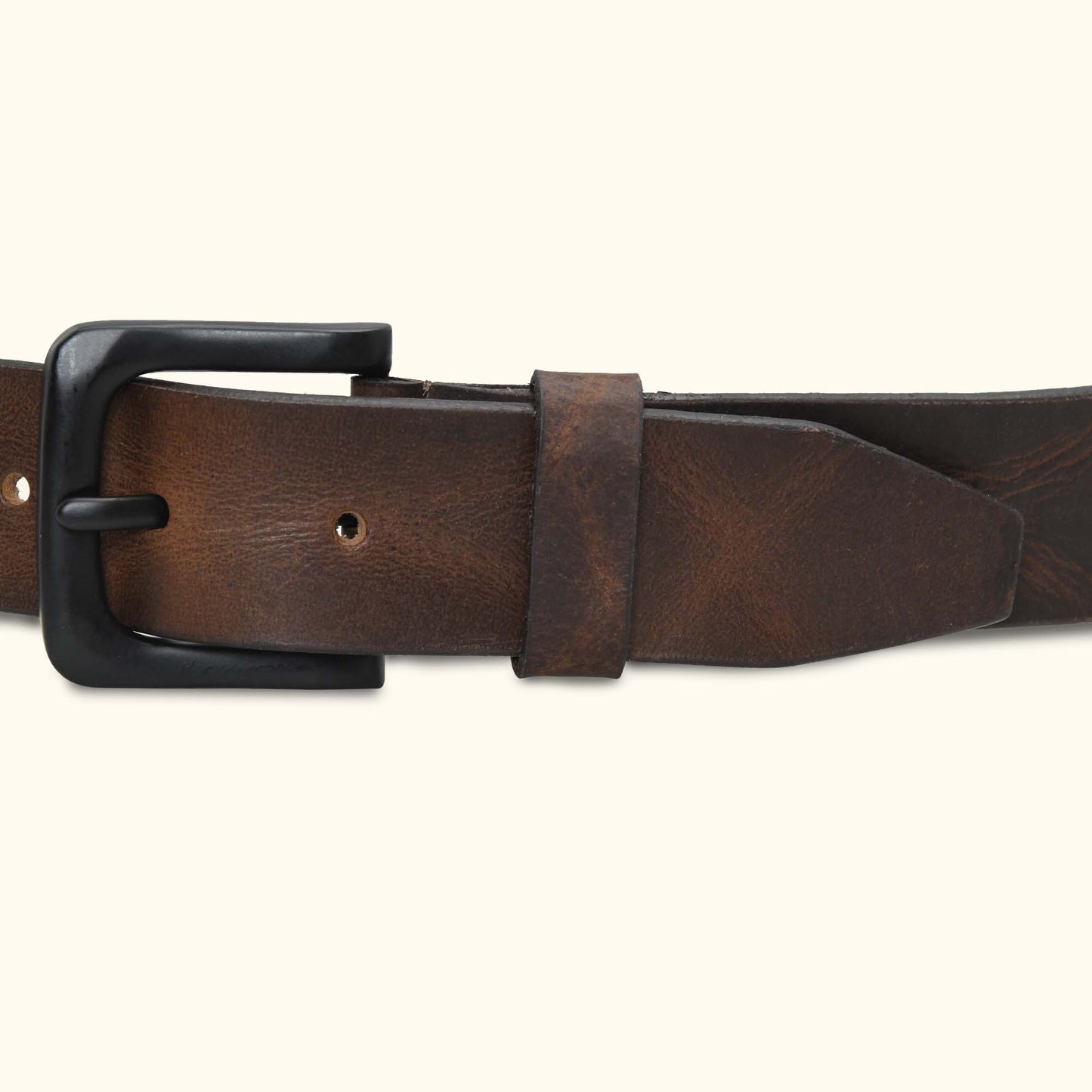 Hawke Mens Full Grain Hand Finished Leather Belt Buckle Ironwood Brown