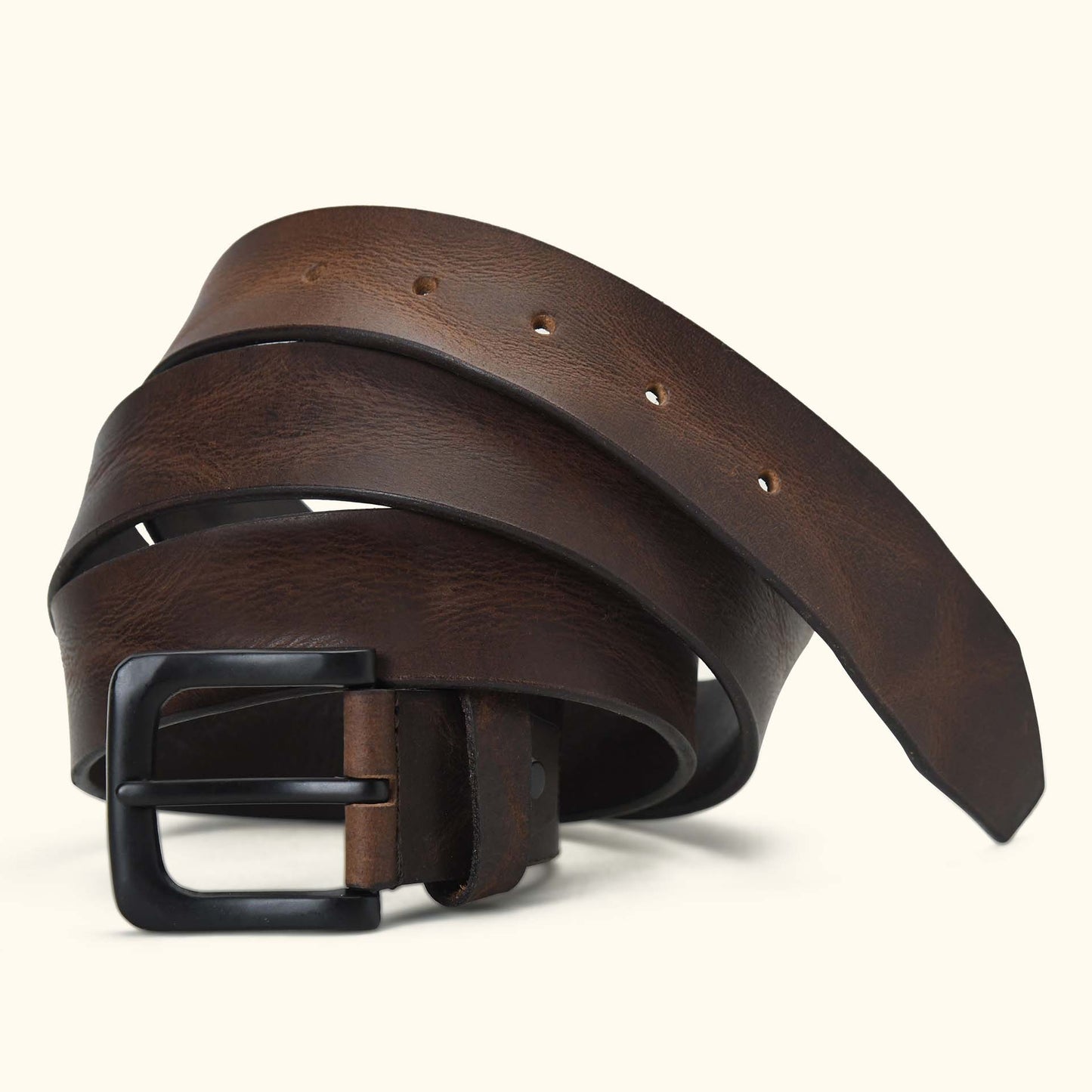 Hawke Mens Full Grain Hand Finished Leather Belt Hero Ironwood Brown
