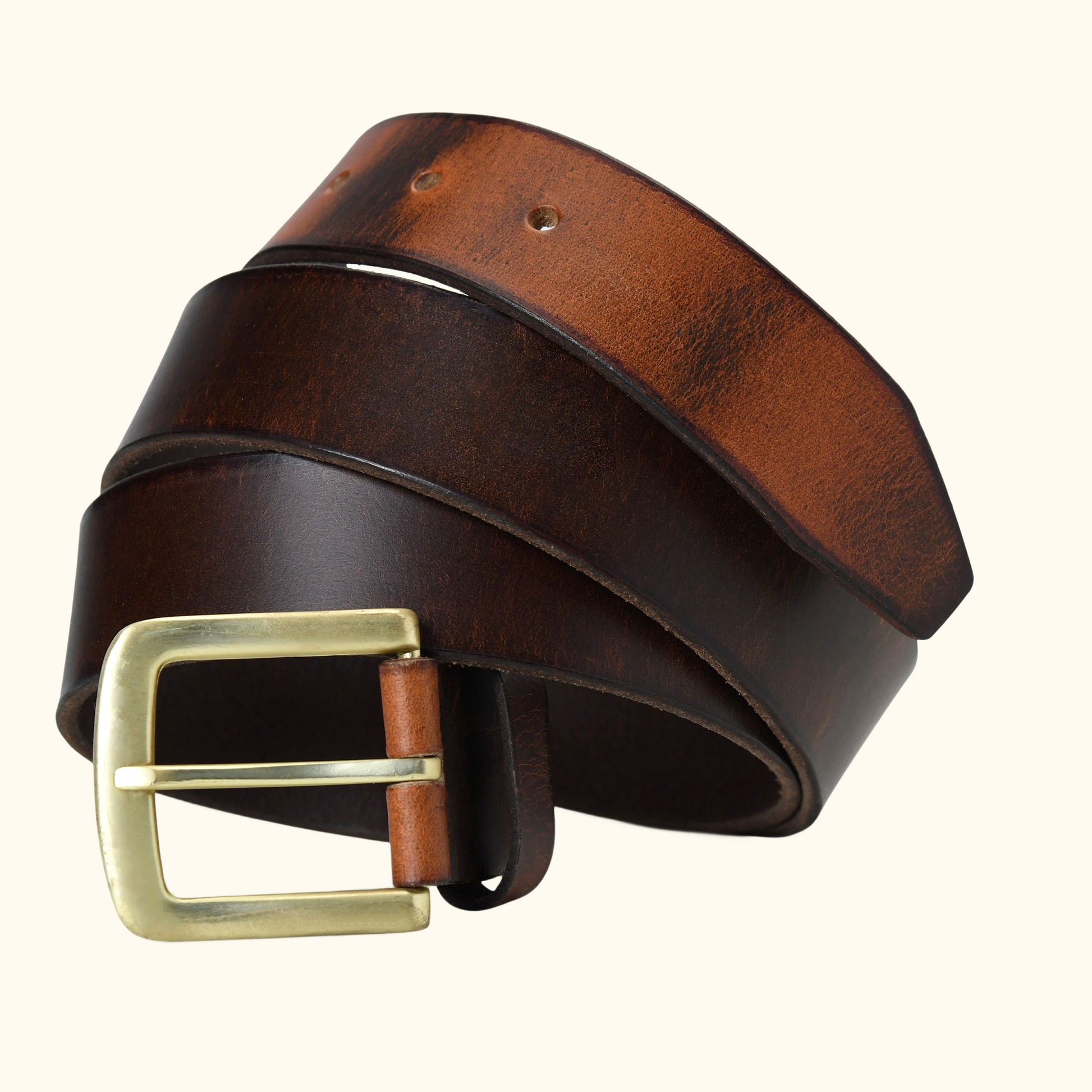 Kaelix Men's Rugged Pull Up Leather Belt Hero Saddle Brown