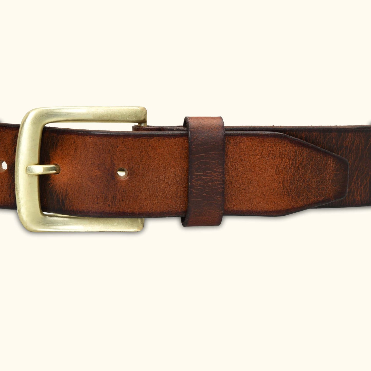 Kaelix Mens Rugged Pull Up Leather Belt Buckle Saddle Brown