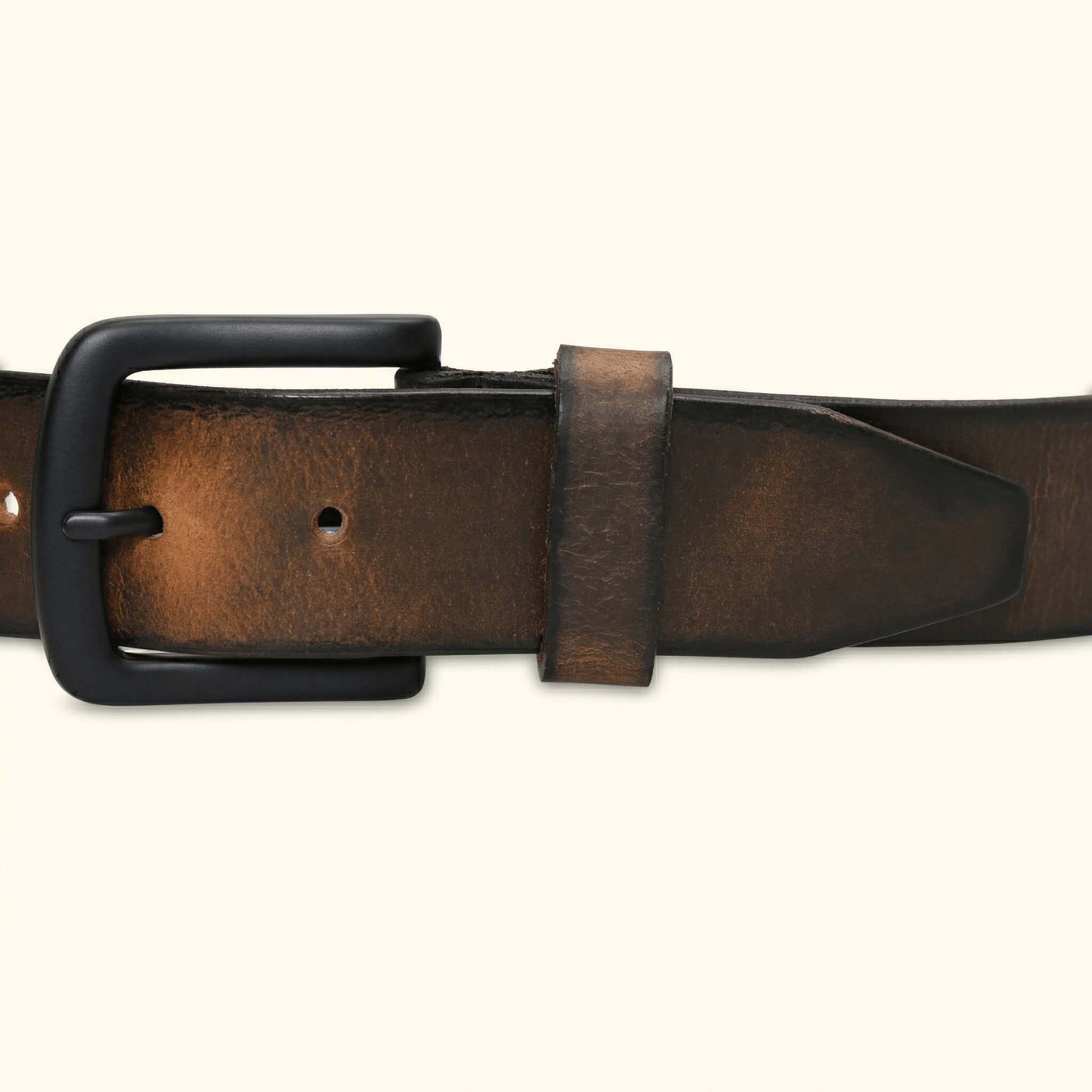 Outrider Oil Wax Rugged Distressed Leather Belt Buckle Burnished Brown