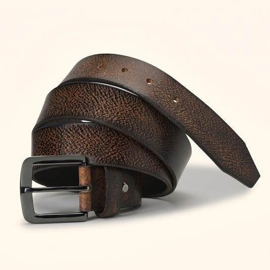 Rockwell Men's Full Grain Leather Hand Finished Belt Hero Dark Brown