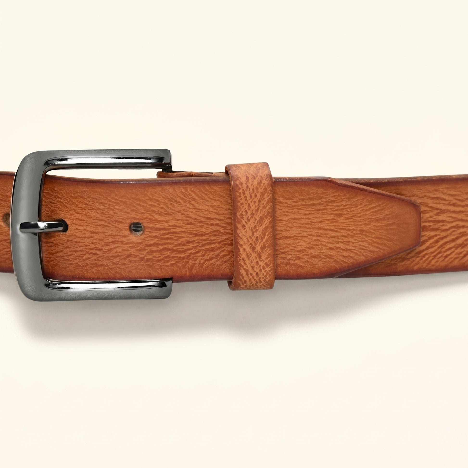 Weston Men's Full Grain Leather Belt Buckle Cognac