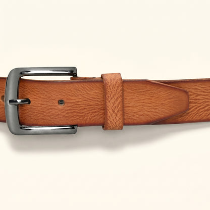 Weston Men's Full Grain Leather Belt Buckle Cognac