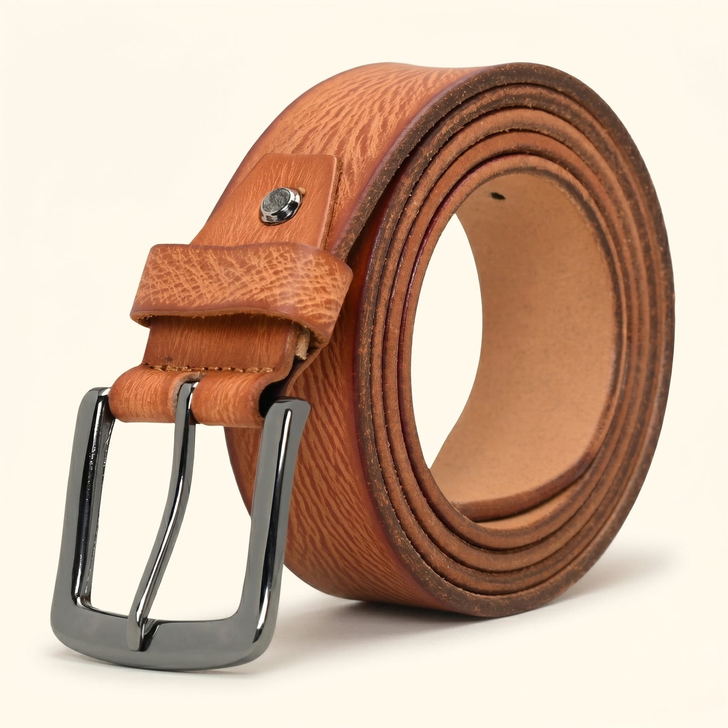 Weston Men's Full Grain Leather Belt Roll Cognac